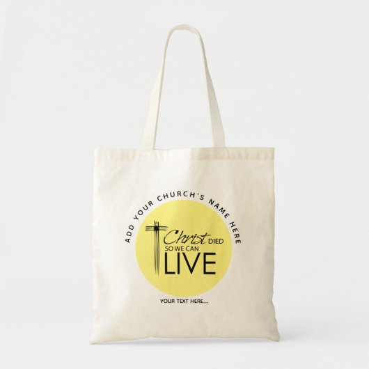 Promotionele kerkpleister tote bag (Voorkant)