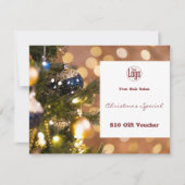 Promotionele kerstseizoen cadeaubon Kaart (Voorkant)