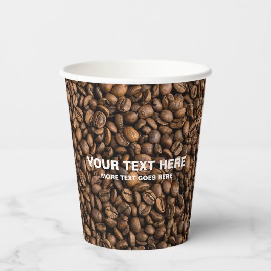 Promotionele koffiebonen Upload hier zakelijke Log Papieren Bekers (Achterkant)