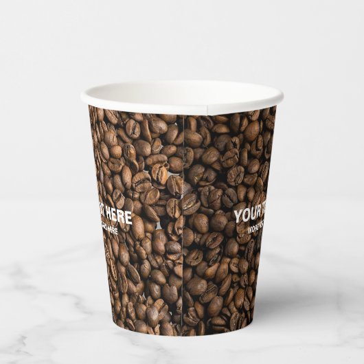 Promotionele koffiebonen Upload hier zakelijke Log Papieren Bekers (Rechts)