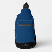Promotionele Logo Bedrijfsnaam Blauw Zwart Sling Bag (Voorkant)