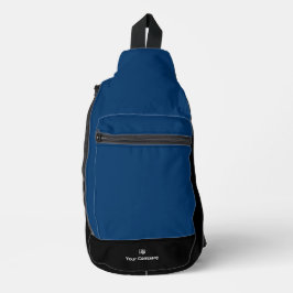 Promotionele Logo Bedrijfsnaam Blauw Zwart Sling Bag