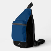 Promotionele Logo Bedrijfsnaam Blauw Zwart Sling Bag (Rechterhoek)