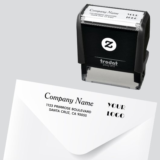 Promotionele Logo L Bedrijfsnaam Retouradres Zelfinktende Stempel