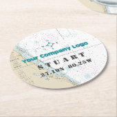 Promotionele Logo Latitude-langwerpige FLORIDA-kaa Ronde Kartonnen Onderzetter (Gebogen)