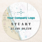 Promotionele Logo Latitude-langwerpige FLORIDA-kaa Ronde Kartonnen Onderzetter (Voorkant)