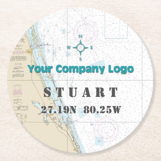 Promotionele Logo Latitude-langwerpige FLORIDA-kaa Ronde Kartonnen Onderzetter (Voorkant)