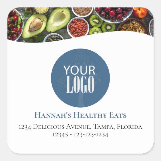 Promotionele Logo of Photo Blue Professional Vierkante Sticker (Voorkant)