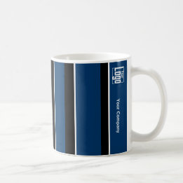 Promotionele Logo QR Code Blauw Zwart Wit Strepen Koffiemok