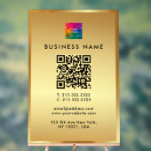 Promotionele Logo QR Code Gold Branding Glamour Acryl Bord (Neutraal)