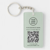 Promotionele Logo QR Code Sage Sleutelhanger (Voorkant)