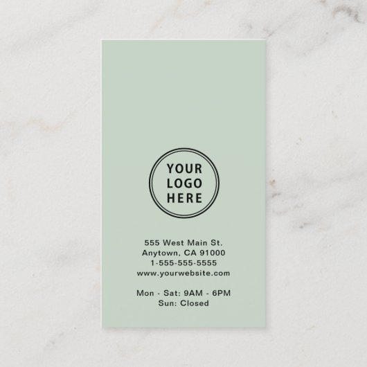 Promotionele Logo QR Code Sage Visitekaartje (Achterkant)