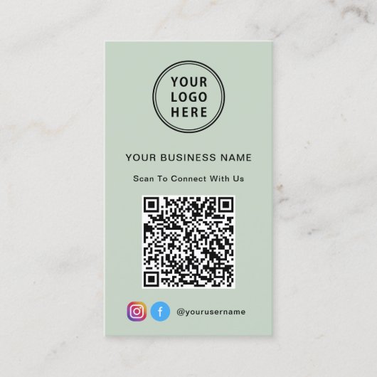 Promotionele Logo QR Code Sage Visitekaartje (Voorkant)