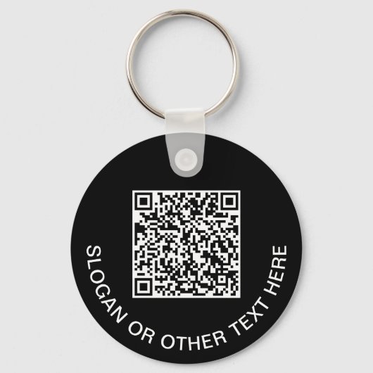 Promotionele Logo QR-code zwart Sleutelhanger (Achterkant)