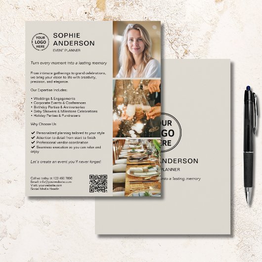 Promotionele Modern Custom Logo QR Event Planner Flyer