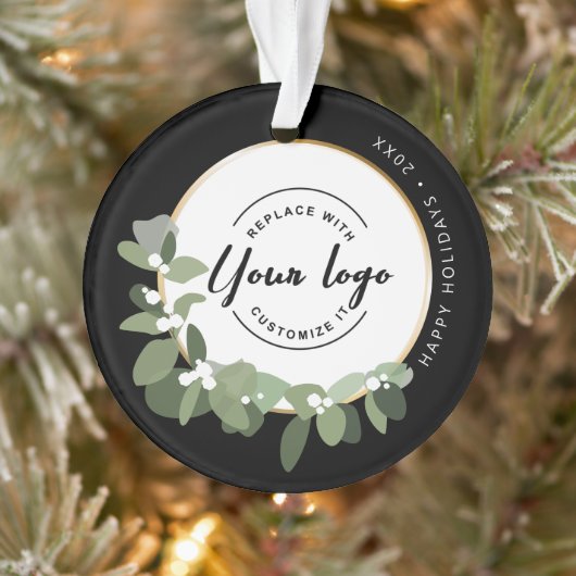 Promotionele moderne Prettige feestdagen uw Logo Ornament (Boom)