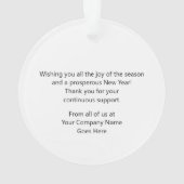 Promotionele moderne Prettige feestdagen uw Logo Ornament (achterkant)