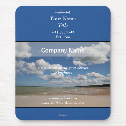 Promotionele Mousepad Cloudy Beach - HAMbyWG Muismat (Voorkant)
