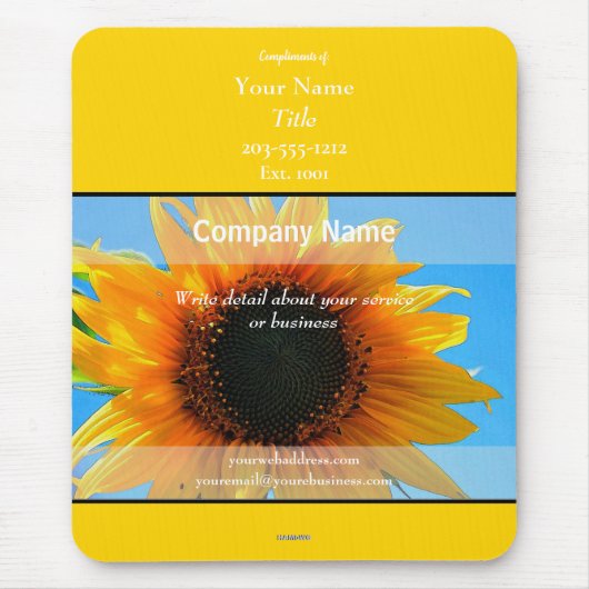 Promotionele Mousepad Grey met Sunflower - HAMbyWG Muismat (Voorkant)