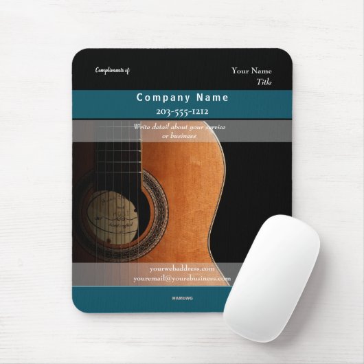 Promotionele Mousepad Half Guitar - HAMbyWG Muismat (Met muis)