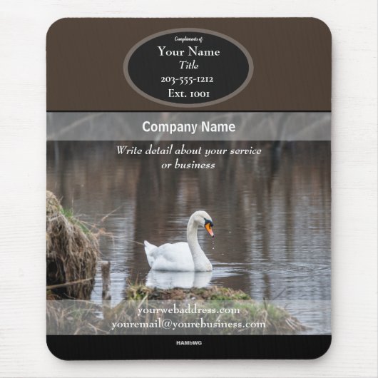 Promotionele Mousepad Swan HAMbyWG-Muismat Muismat (Voorkant)