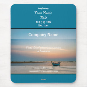 Promotionele Mousepad Turquoise & Flowers - HAMbyW Muismat