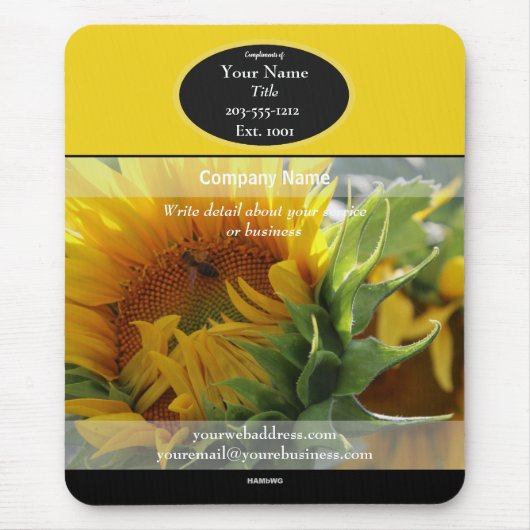 Promotionele Mousepad Yellow Sunflower - HAMbyWG Muismat (Voorkant)