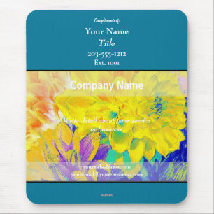 Promotionele Muismat Turquoise & Bloemen - HAMbyWG