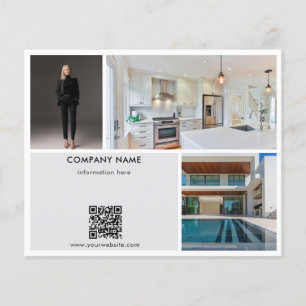 Promotionele onroerend goed makelaar foto's QR-cod Flyer