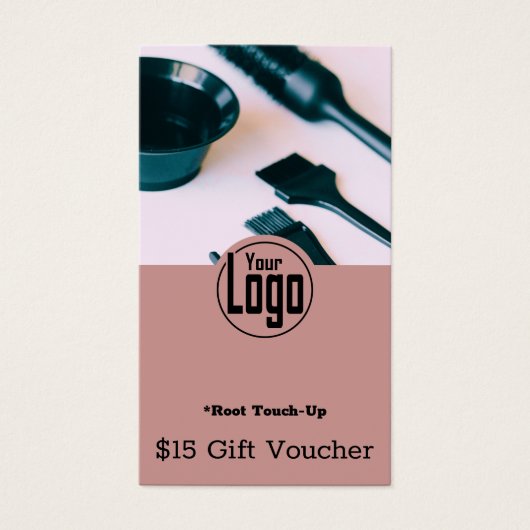 Promotionele Photo Root Touch-Up Gift Voucher Kaar Visitekaartje (Voorkant)