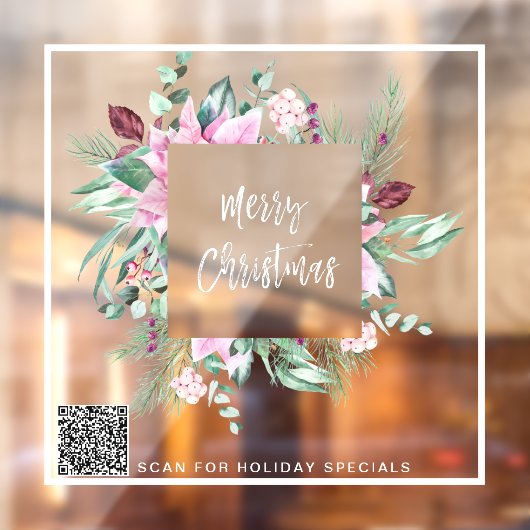 *~* Promotionele Poinsettia AP20 Kerstmis QR Raamsticker (Vel 2)