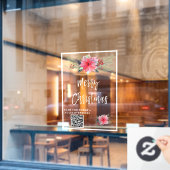 *~* Promotionele Poinsettia AP20 Kerstmis Raamsticker (Cafe Raam)