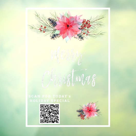 *~* Promotionele Poinsettia AP20 Kerstmis Raamsticker (Vel 3)