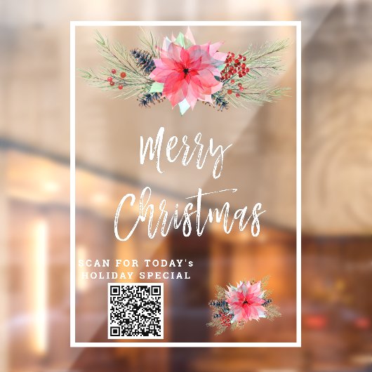 *~* Promotionele Poinsettia AP20 Kerstmis Raamsticker (Vel 2)