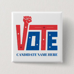 Promotionele Politieke Verkiezingscampagne Giveawa Vierkante Button 5,1 Cm