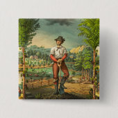 Promotionele print voor Grange leden Vierkante Button 5,1 Cm (Voorkant)