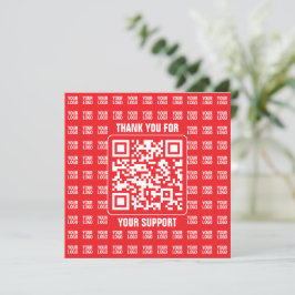 Promotionele QR-code (bewerkbaar) met logo-patroon Bedankkaart