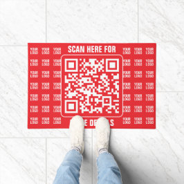 Promotionele QR-code (bewerkbaar) met logo-patroon Deurmat