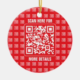 Promotionele QR-code (bewerkbaar) met logo-patroon Keramisch Ornament