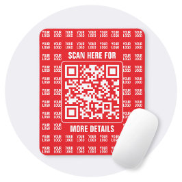 Promotionele QR-code (bewerkbaar) met logo-patroon Muismat