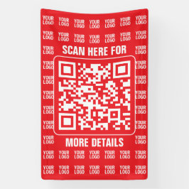 Promotionele QR-code (bewerkbaar) met logo-patroon Spandoek