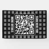 Promotionele QR-code (bewerkbaar) met logo-patroon Spandoek (Horizontaal)