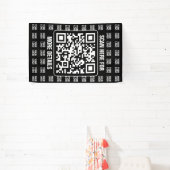 Promotionele QR-code (bewerkbaar) met logo-patroon Spandoek (Insitu)