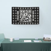 Promotionele QR-code (bewerkbaar) met logo-patroon Spandoek (Beurs)