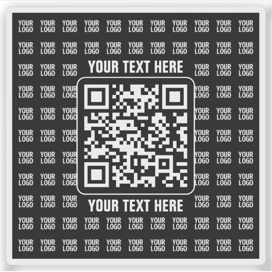 Promotionele QR-code (bewerkbaar) met logo-patroon Sticker (Voorkant)