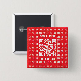 Promotionele QR-code (bewerkbaar) met logo-patroon Vierkante Button 5,1 Cm