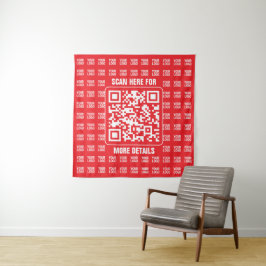 Promotionele QR-code (bewerkbaar) met logo-patroon Wandkleed