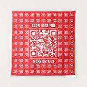 Promotionele QR-code (bewerkbaar) met logo-patroon Wandkleed (Voorkant)