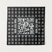 Promotionele QR-code (bewerkbaar) met logo-patroon Wandkleed (Voorkant (horizontaal))