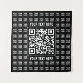 Promotionele QR-code (bewerkbaar) met logo-patroon Wandkleed (Voorkant)